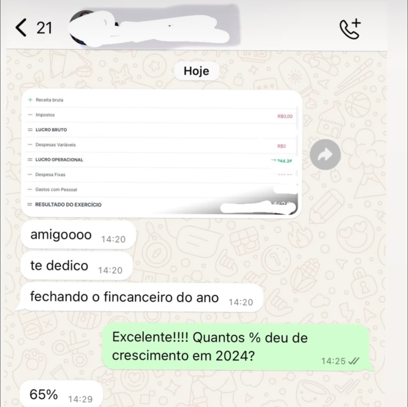 Depoimento de aluno