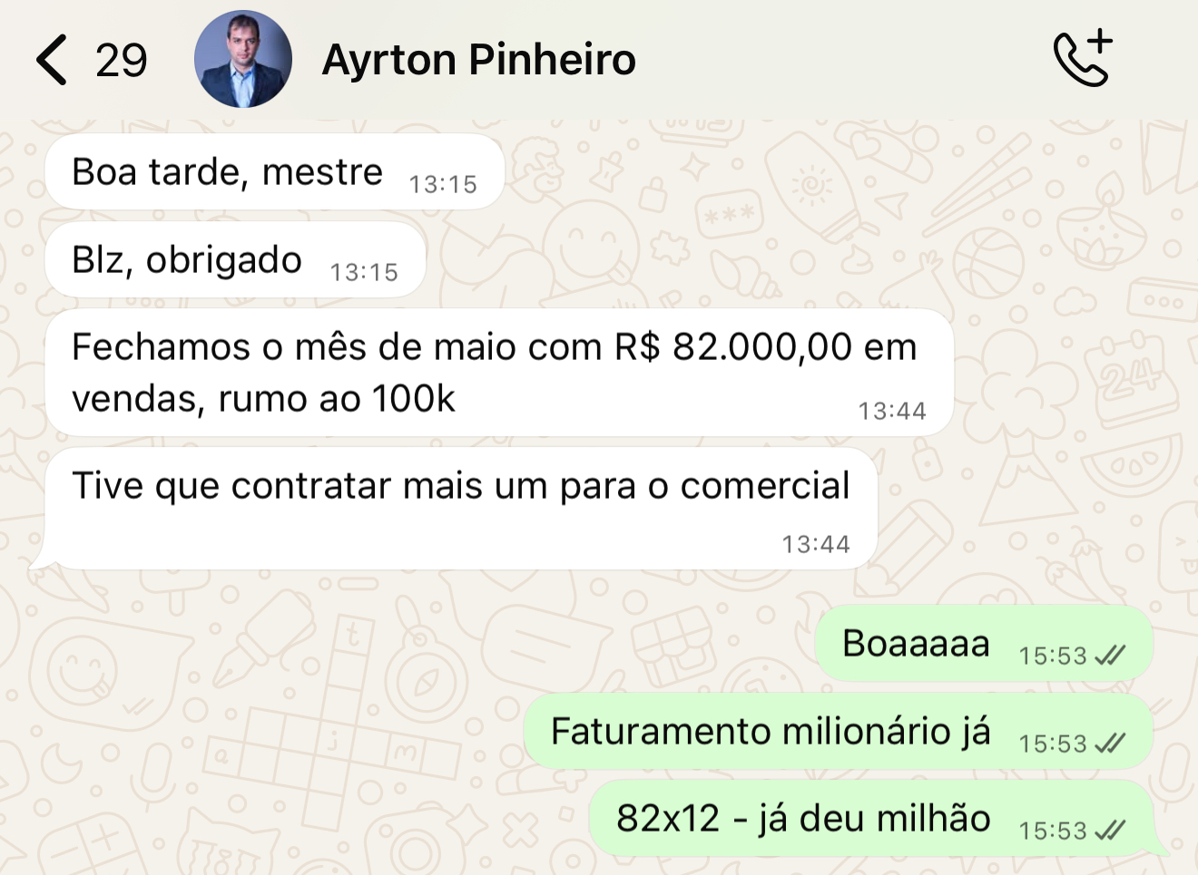 Depoimento de aluno