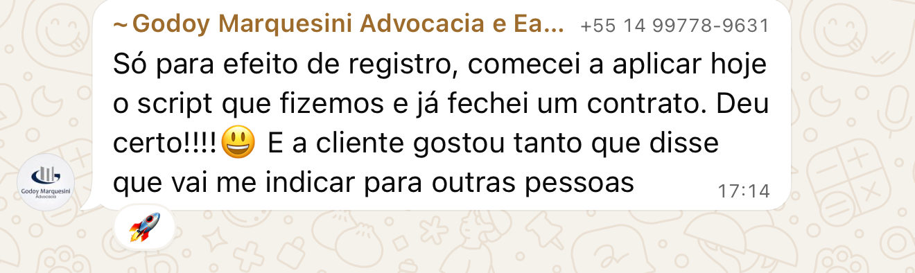 Depoimento de aluno