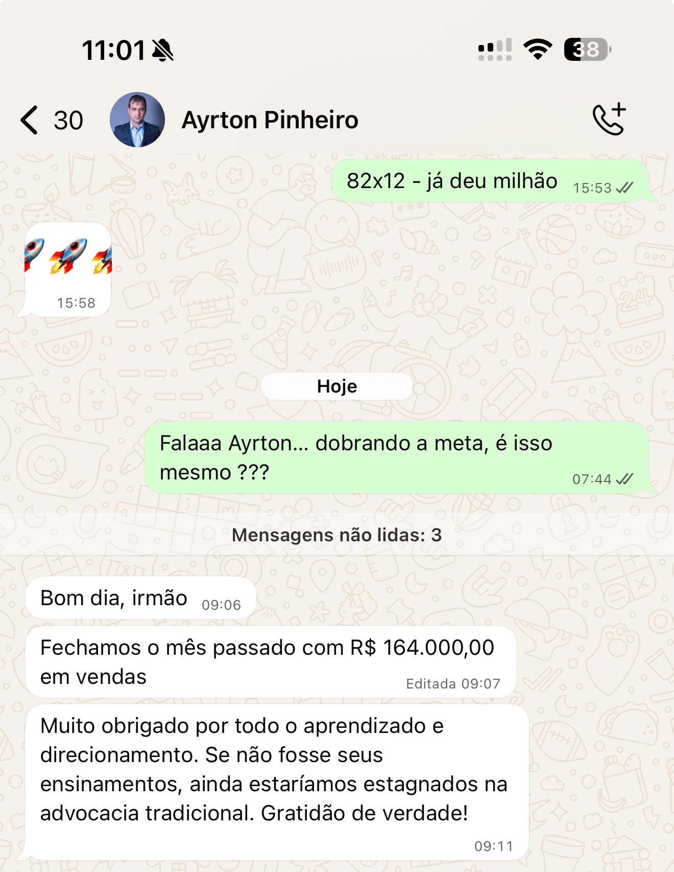 Depoimento de aluno